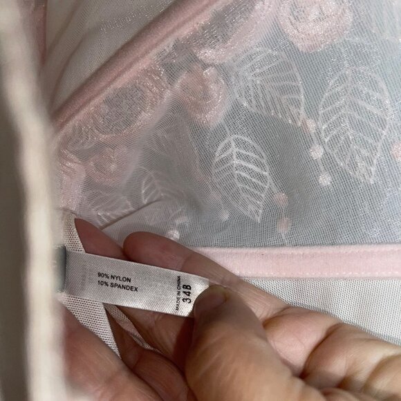 Donna Loren Gold Label Womens Bustier Top 34B Pink Corset Style Bra Embroidered - Picture 7 of 9